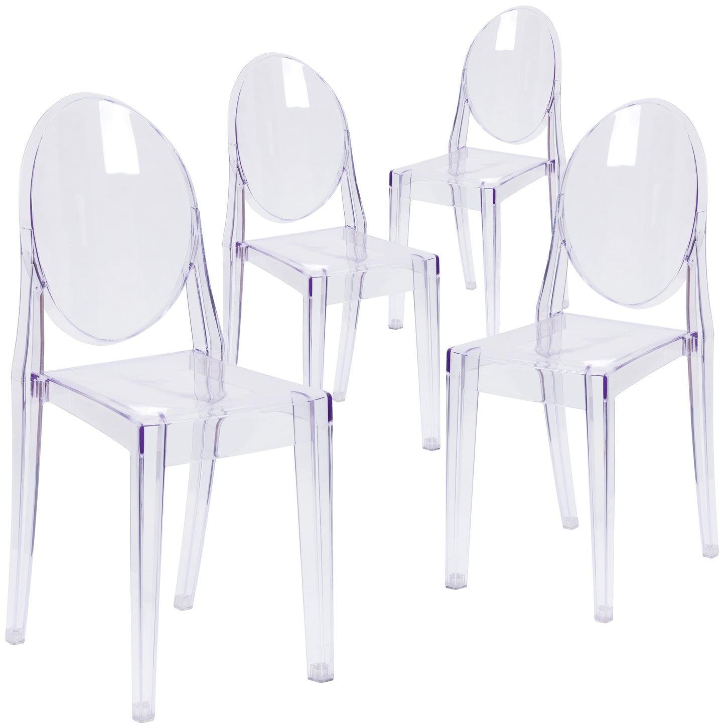Flash Furniture Murray 4 -Pack 15-in W Modern Clear Accent Chair