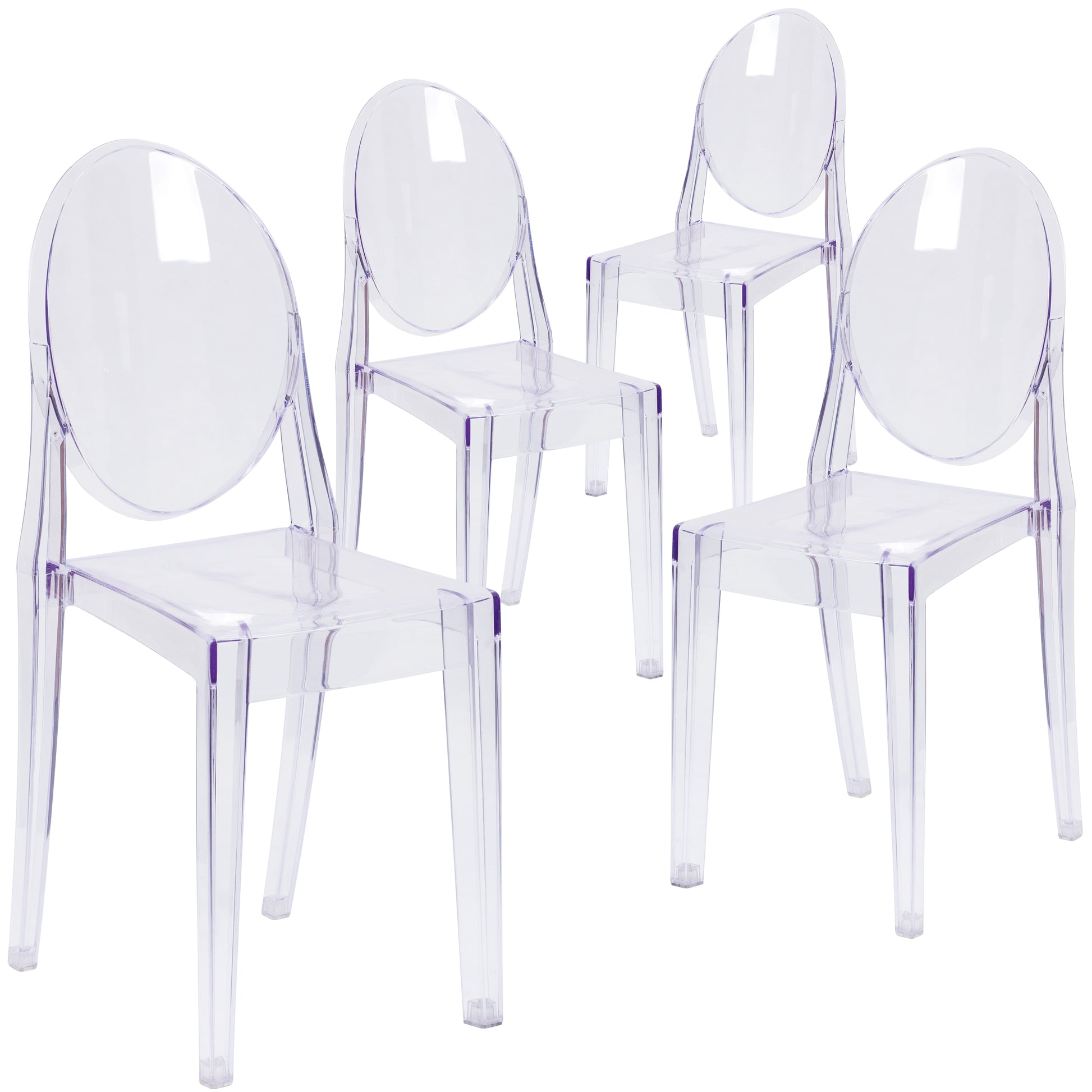 Flash Furniture Murray 4 -Pack 15-in W Modern Clear Accent Chair