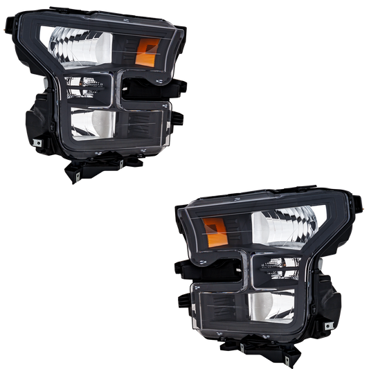 Garage-Pro Driver and Passenger Side Headlight Ford F-150 2015-2017 Halogen Without Bulb(s) For Models Without Special Edition Package Replaces# Fl3z13008a-pfm Fl3z13008b-pfm