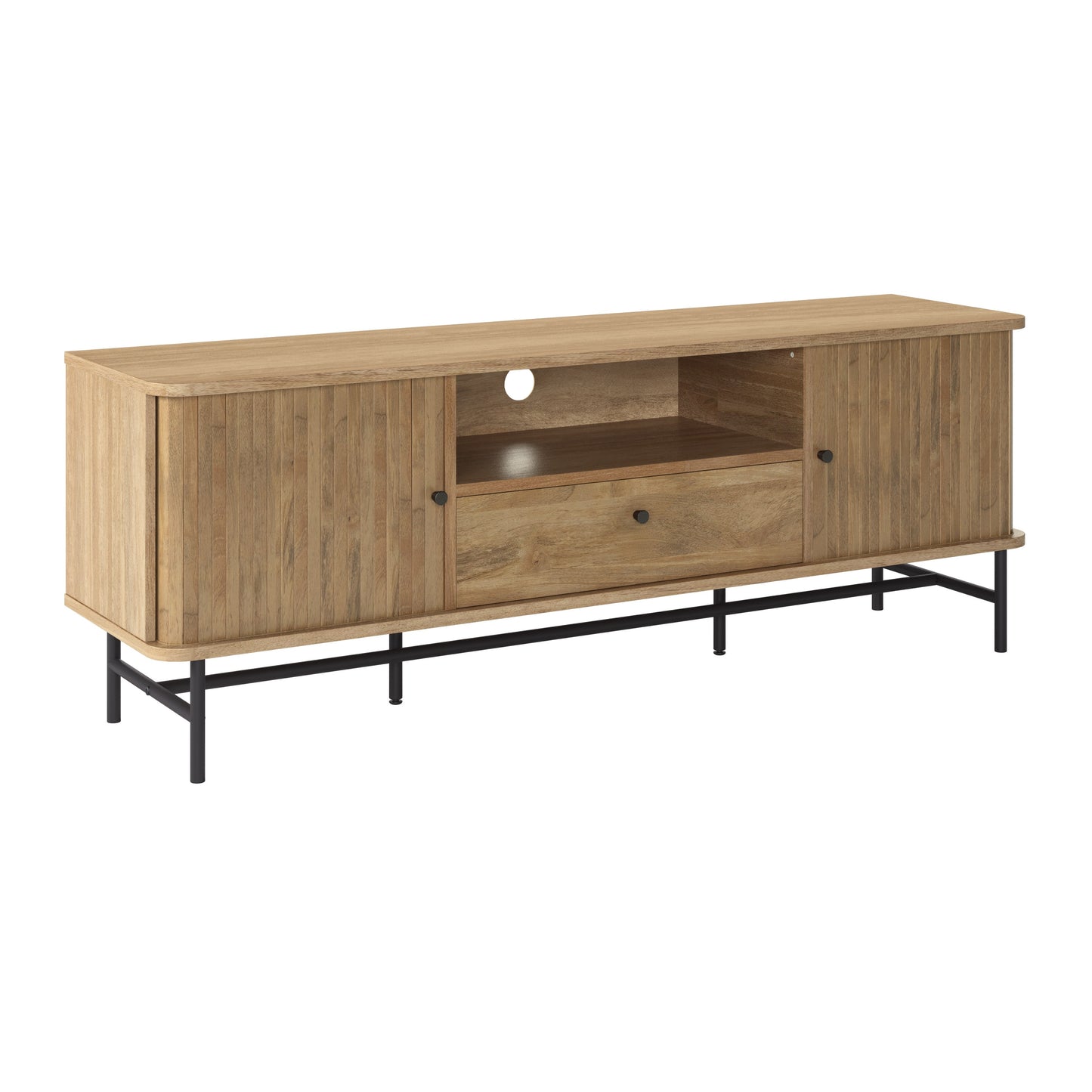 CorLiving Modern/Contemporary Light Wood 59-in W TV stand ( Accommodates TVs up to 80-in )
