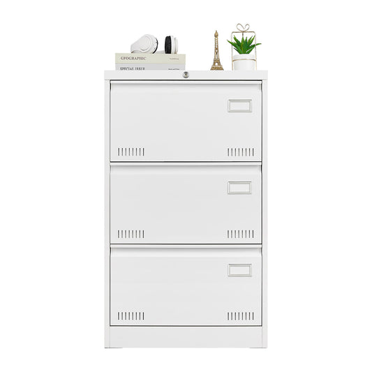 SINOFURN White 3 -Drawer 23.6-in File Cabinet