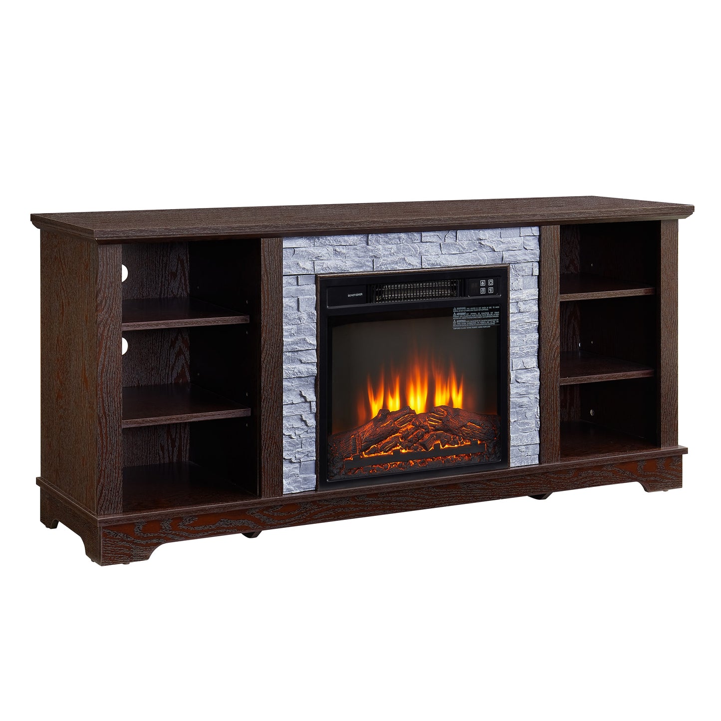 SINOFURN 58.3-in W Brown TV Stand with Fan-forced Corner or flat wall