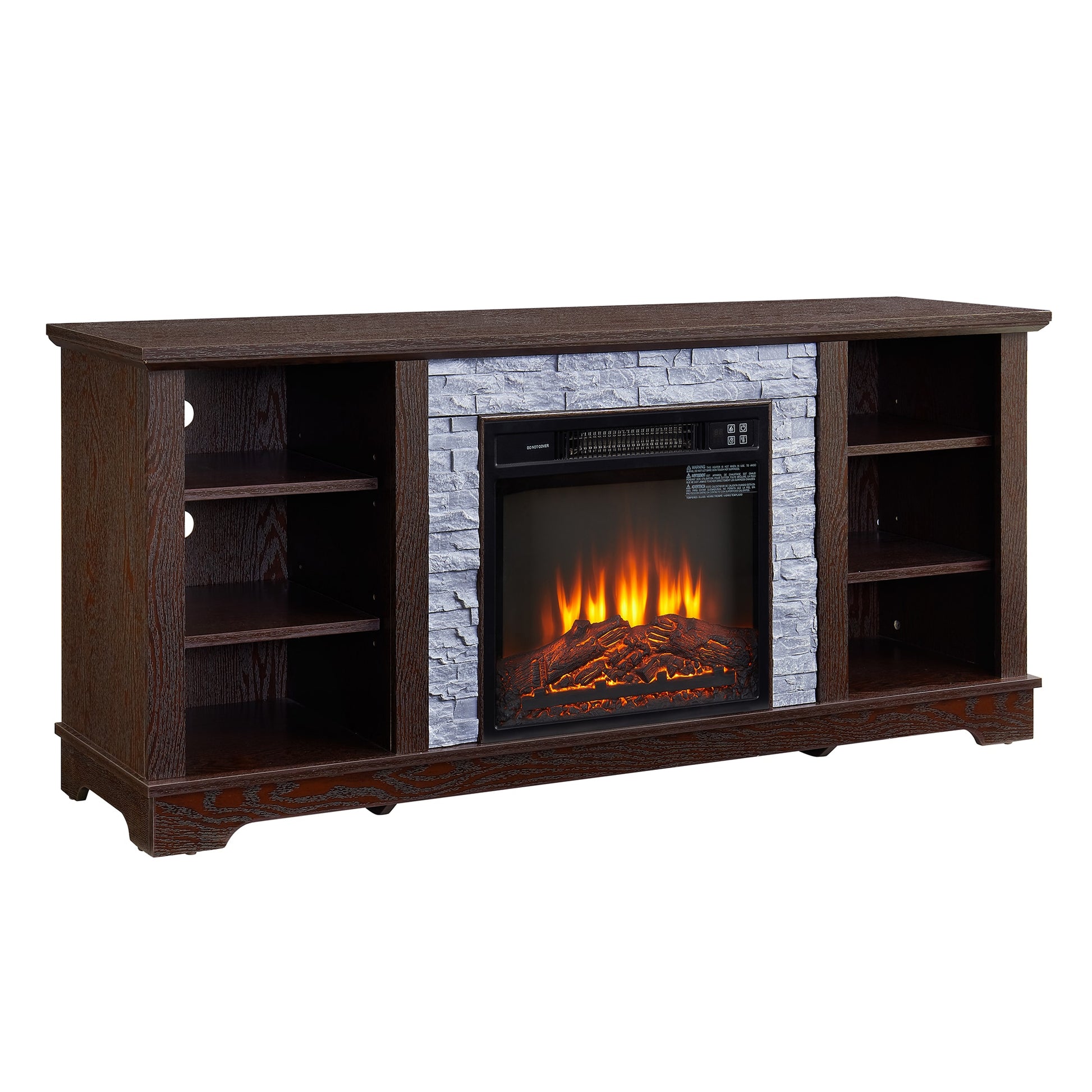SINOFURN 58.3-in W Brown TV Stand with Fan-forced Corner or flat wall