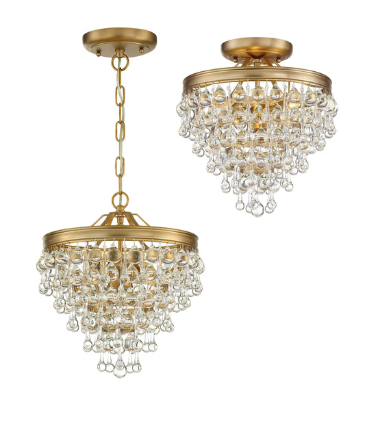 Crystorama Calypso 3 -Light Polished Gold Indoor Crystal Metal Chandelier