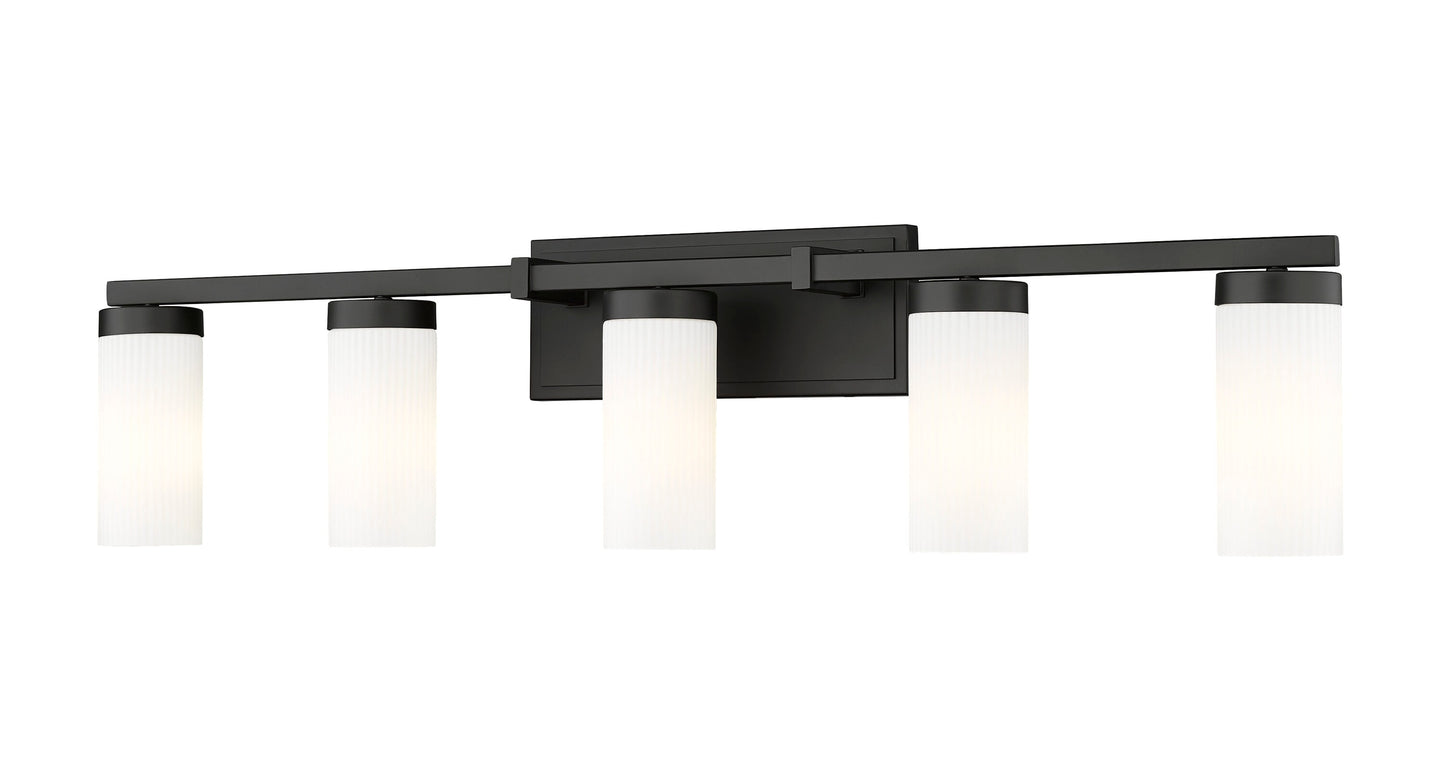 Z-Lite Danica 38.75-in 5 Light Matte Black Modern/contemporary Bathroom Vanity light