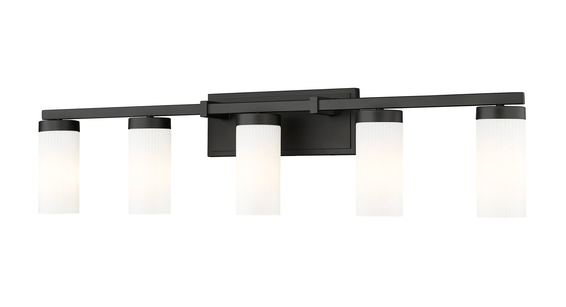 Z-Lite Danica 38.75-in 5 Light Matte Black Modern/contemporary Bathroom Vanity light