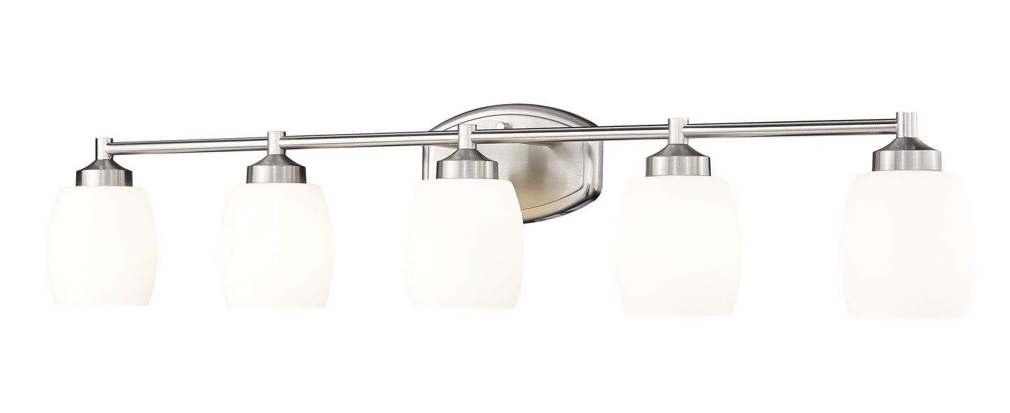 Z-Lite Kendrick 39.25-in 5 Light Brushed Nickel Modern/contemporary Bathroom Vanity light