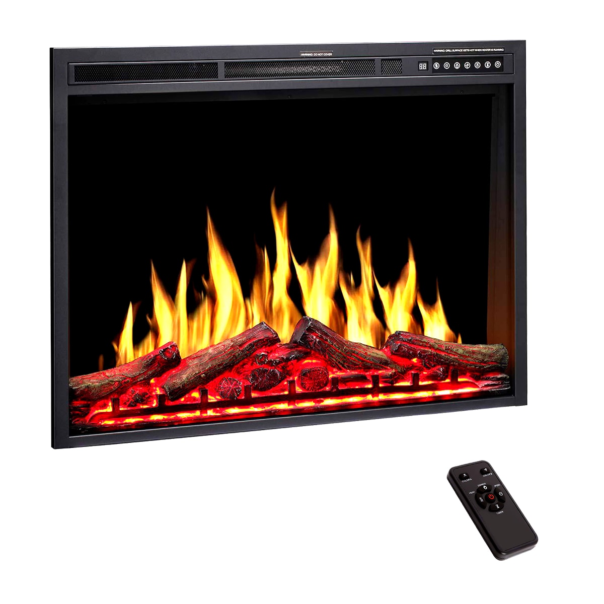 EdenDirect 34-in Black Electric Fireplace Insert