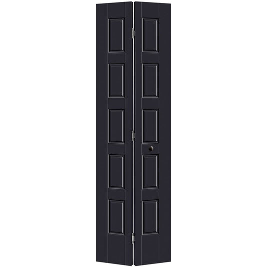 Masonite Riverside 24-in x 80-in Midnight 5-panel Smooth Hollow core Prefinished Molded composite Closet Bifold Door ( Hardware Included )