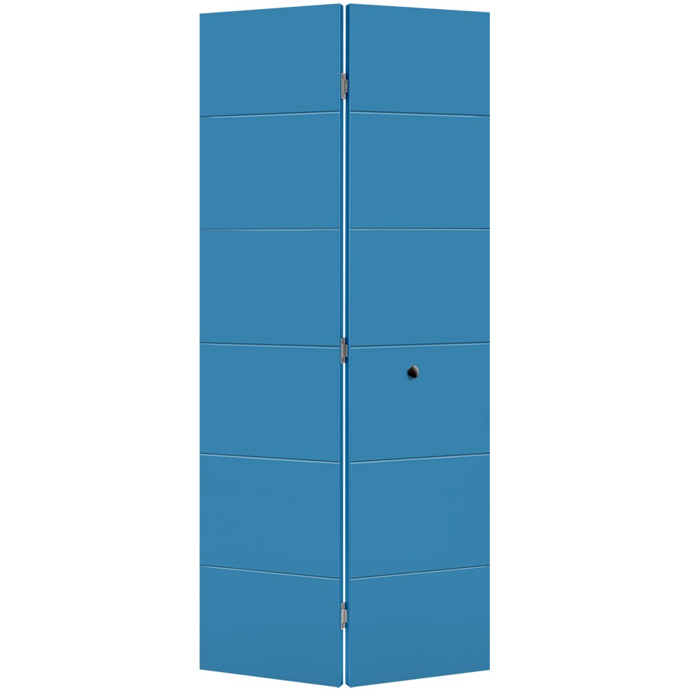 Masonite Melrose 36-in x 80-in Blue Heron Flush Smooth Hollow core Prefinished Molded composite Closet Bifold Door ( Hardware Included )