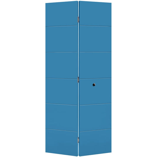 Masonite Melrose 36-in x 80-in Blue Heron Flush Smooth Hollow core Prefinished Molded composite Closet Bifold Door ( Hardware Included )