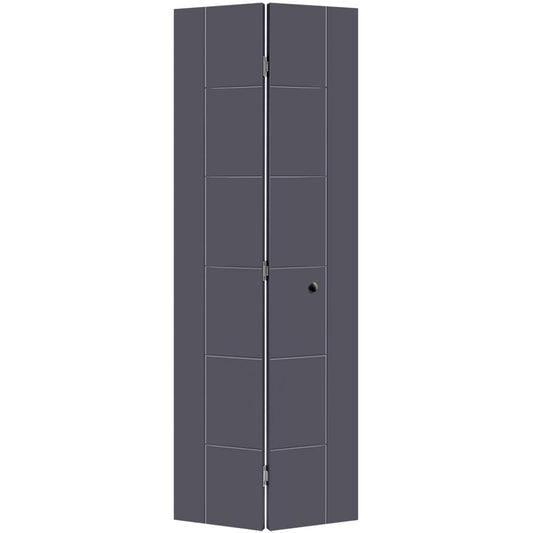 Masonite Berkley 30-in x 80-in Slate Flush Smooth Hollow core Prefinished Molded composite Closet Bifold Door ( Hardware Included )