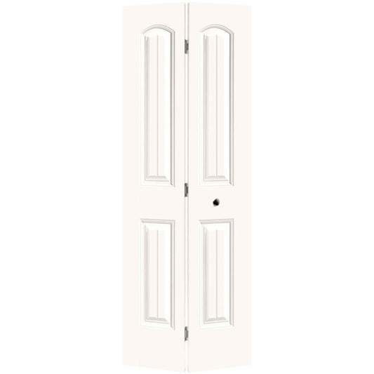 Masonite Cheyenne 30-in x 80-in Snowstorm 2-panel Smooth Hollow core Prefinished Molded composite Closet Bifold Door ( Hardware Included )