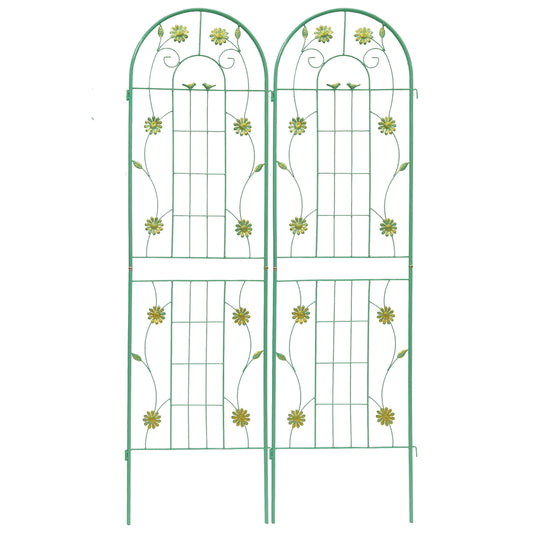ToolCat 4 Pack 80-in W x 71-in H Green Iron Traditional Garden Trellis For Climbing Plants For Cucumbers For Roses