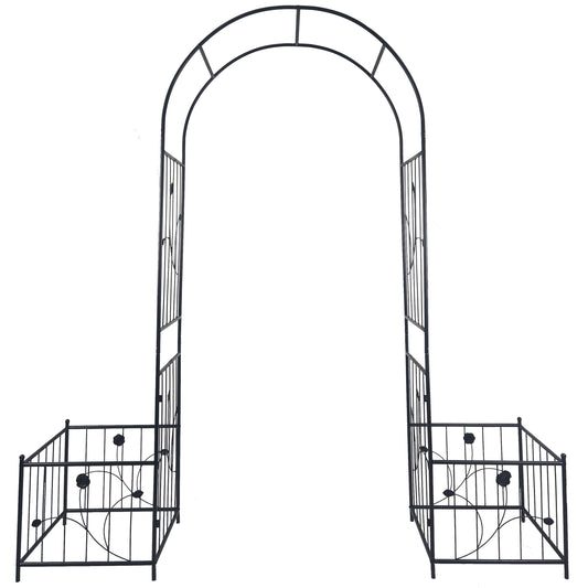 ToolCat 79.5-in W x 86.6-in H Black Iron Rose Garden Trellis For Climbing Plants For Cucumbers For Roses