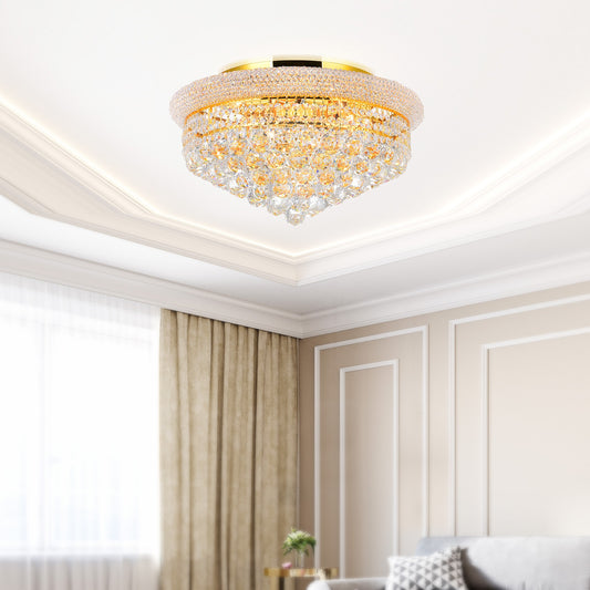 CWI Lighting Empire 8 -Light 20.0-in Gold Flush Mount Light