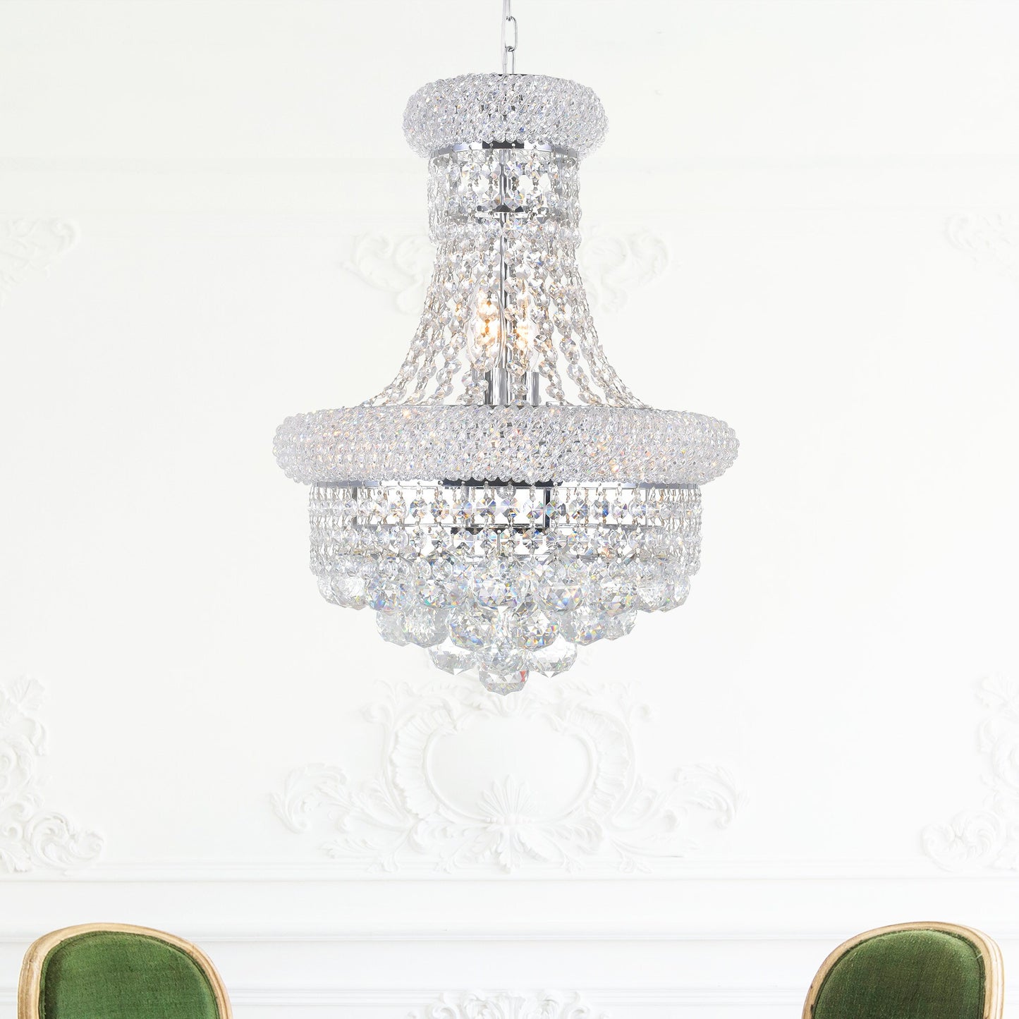 CWI Lighting Empire 6 -Light Chrome Indoor Crystal Mixed material Chandelier