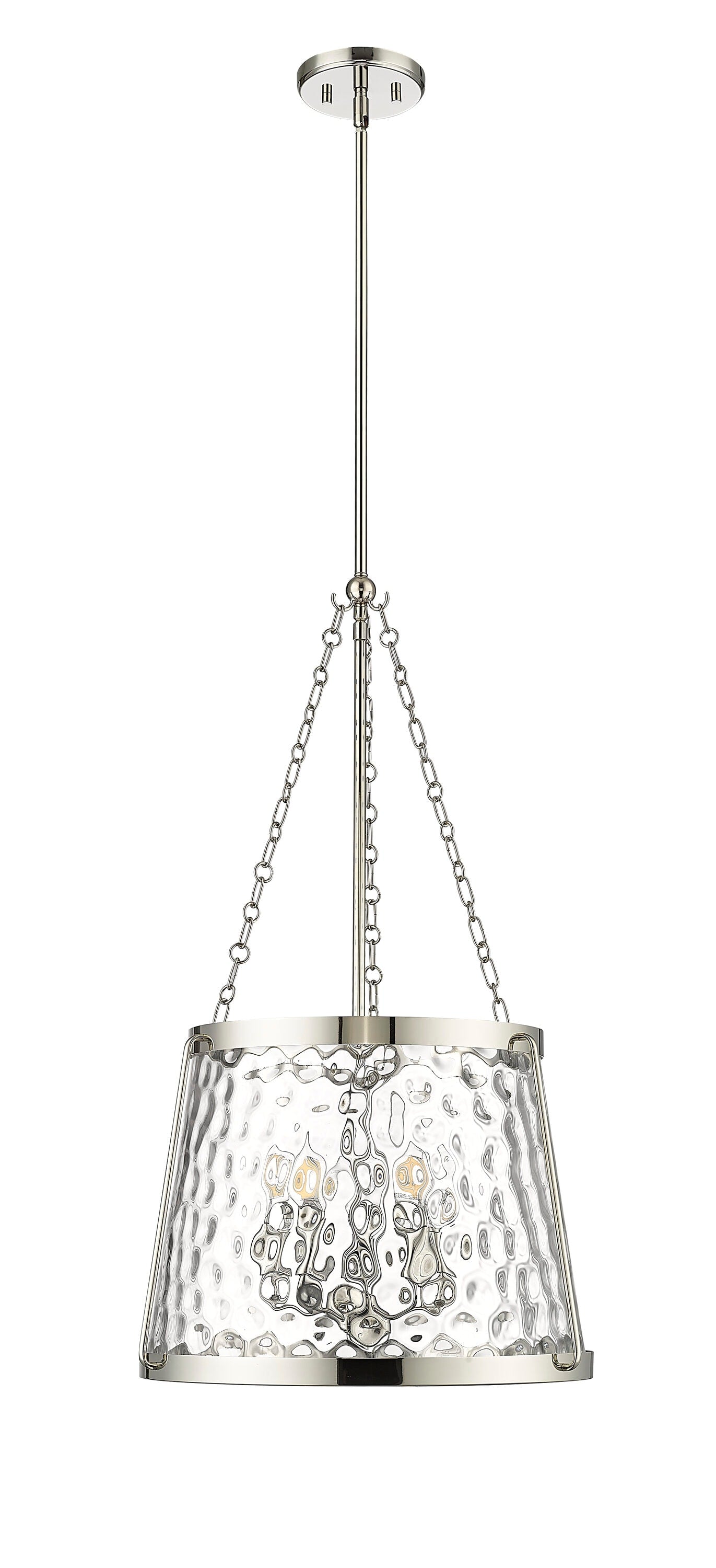 Millennium Lighting Adabella 5 -Light Polished Nickel Modern/contemporary Textured glass Cylinder Medium Hanging Pendant light