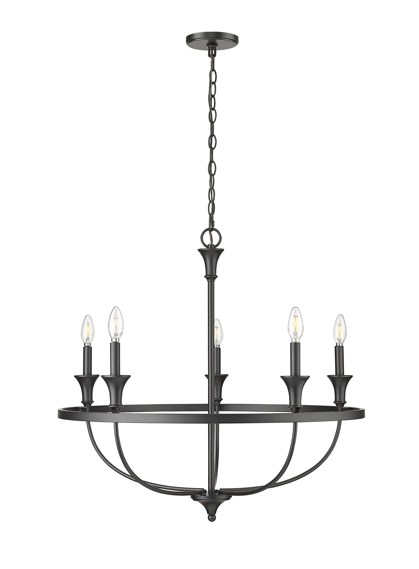 Millennium Lighting Emery 5 -Light Matte Black Metal Chandelier