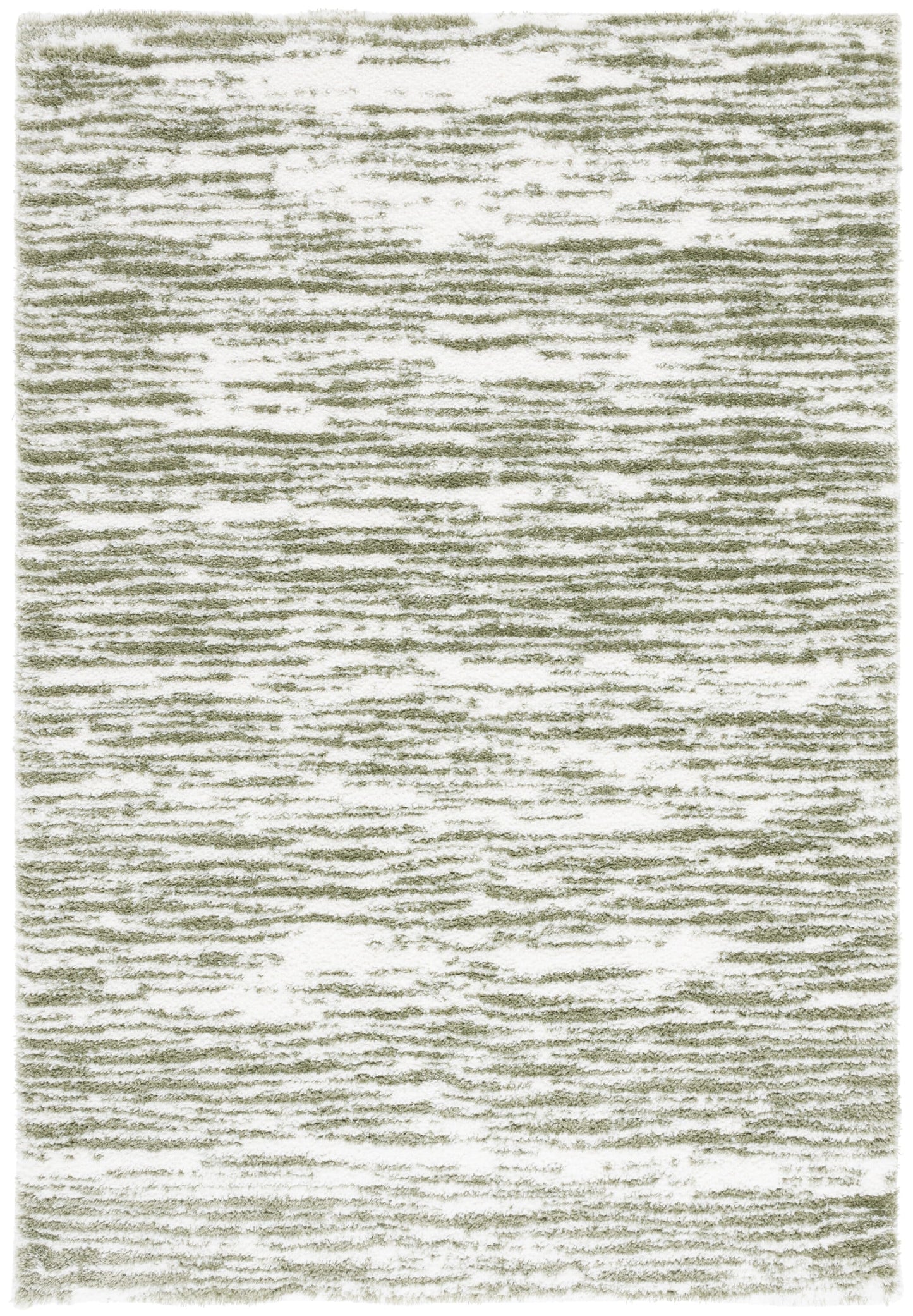 Safavieh 9 x 12 (ft) Loomed Polypropylene Ivory/Green Rectangular Indoor Distressed/Overdyed Mid-Century Modern Professionally Clean Only Area rug