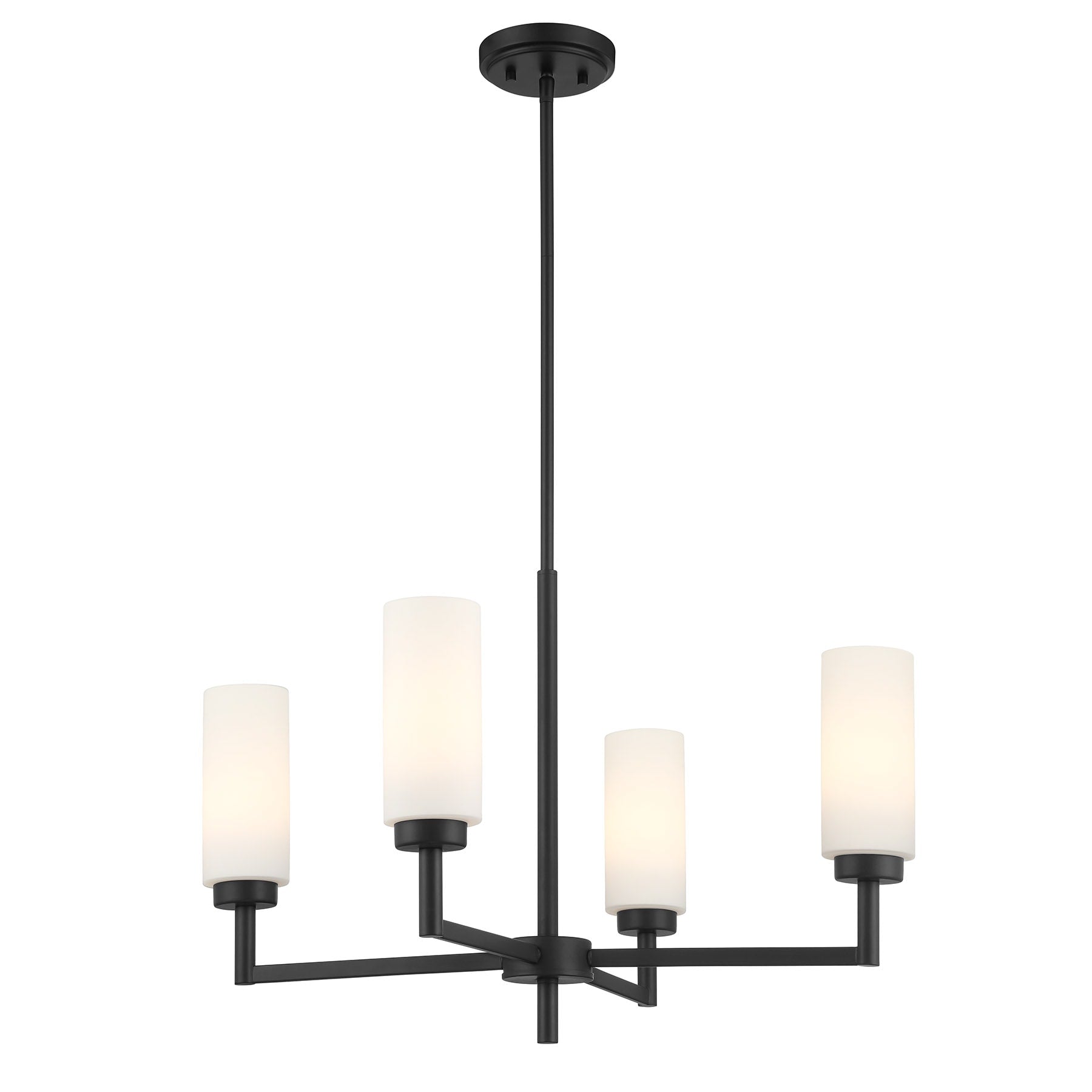 Meridian Lite Trends Meridian 4 -Light Matte Black Modern/contemporary For Use in Bedrooms, Dining Rooms, Foyers, Kitchens, Living Rooms Chandelier