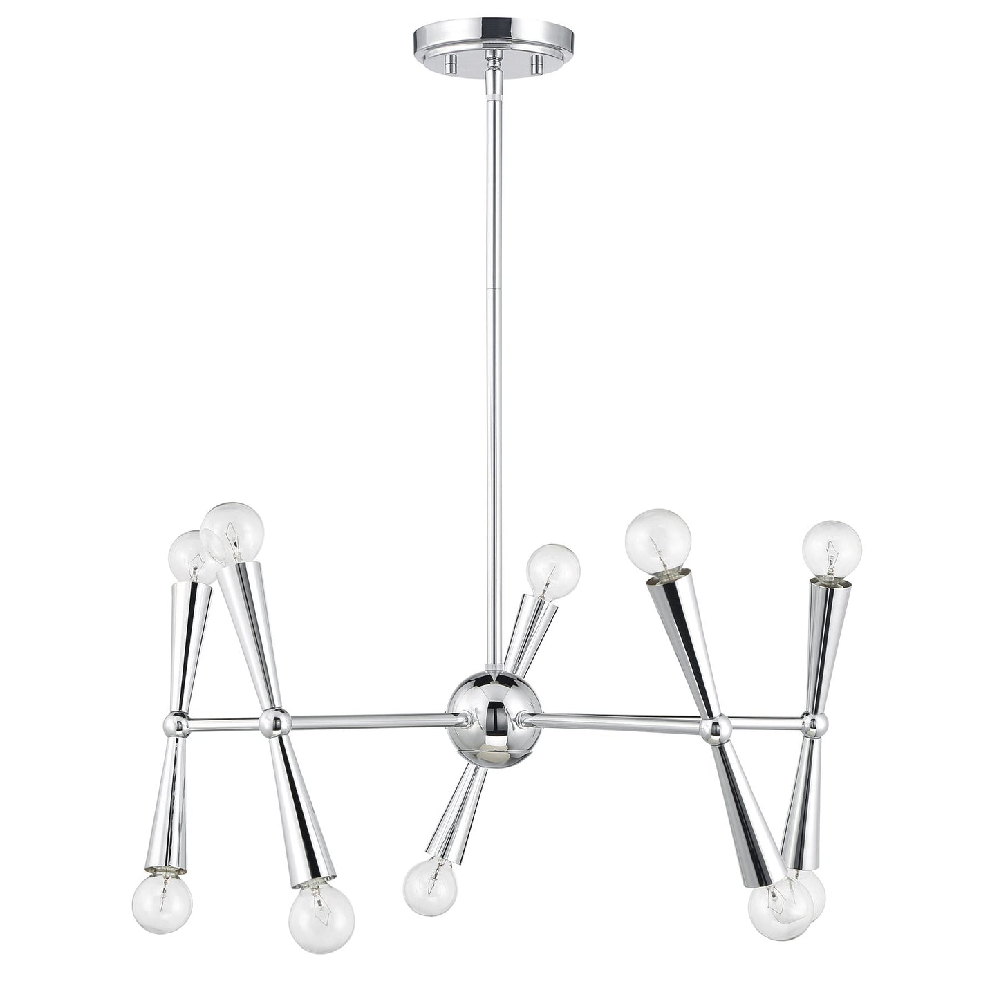 Meridian Lite Trends Meridian 10 -Light Polished Chrome Indoor Metal Chandelier