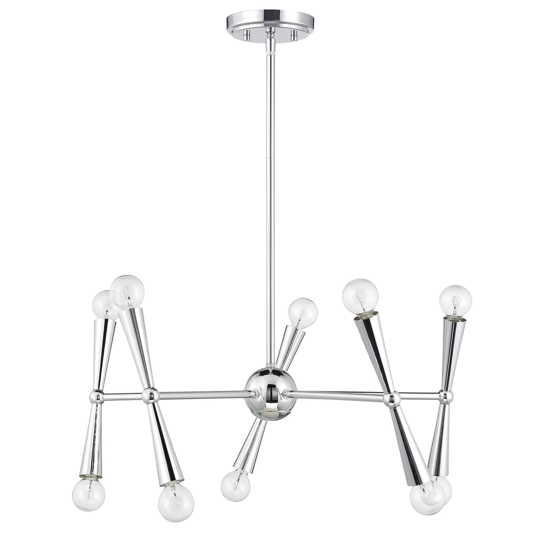 Meridian Lite Trends Meridian 10 -Light Polished Chrome Indoor Metal Chandelier