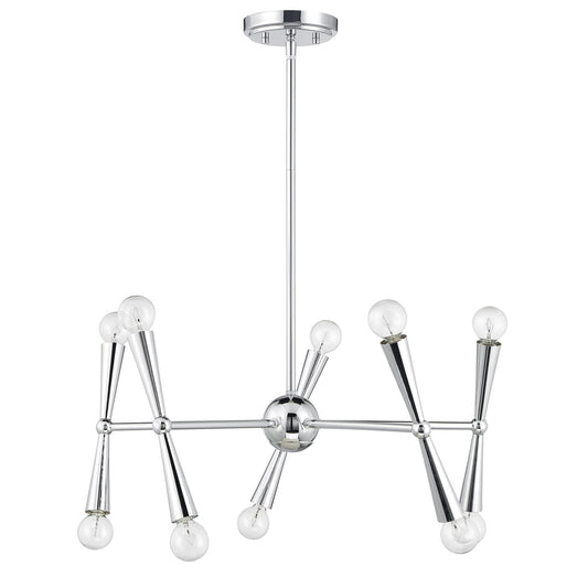 Meridian Lite Trends Meridian 10 -Light Polished Chrome Indoor Metal Chandelier