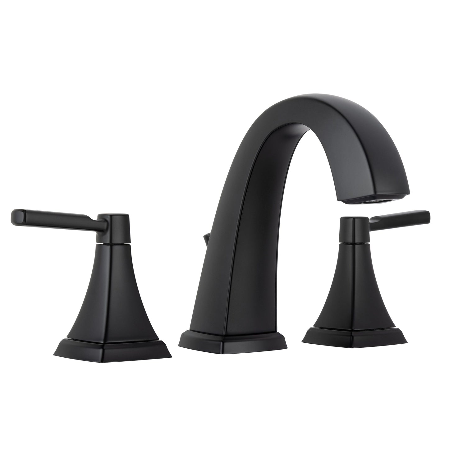 Miseno Elysa Flat Black Widespread 2-handle WaterSense Mid-arc Residential Handle Bathroom Sink Faucet with Drain