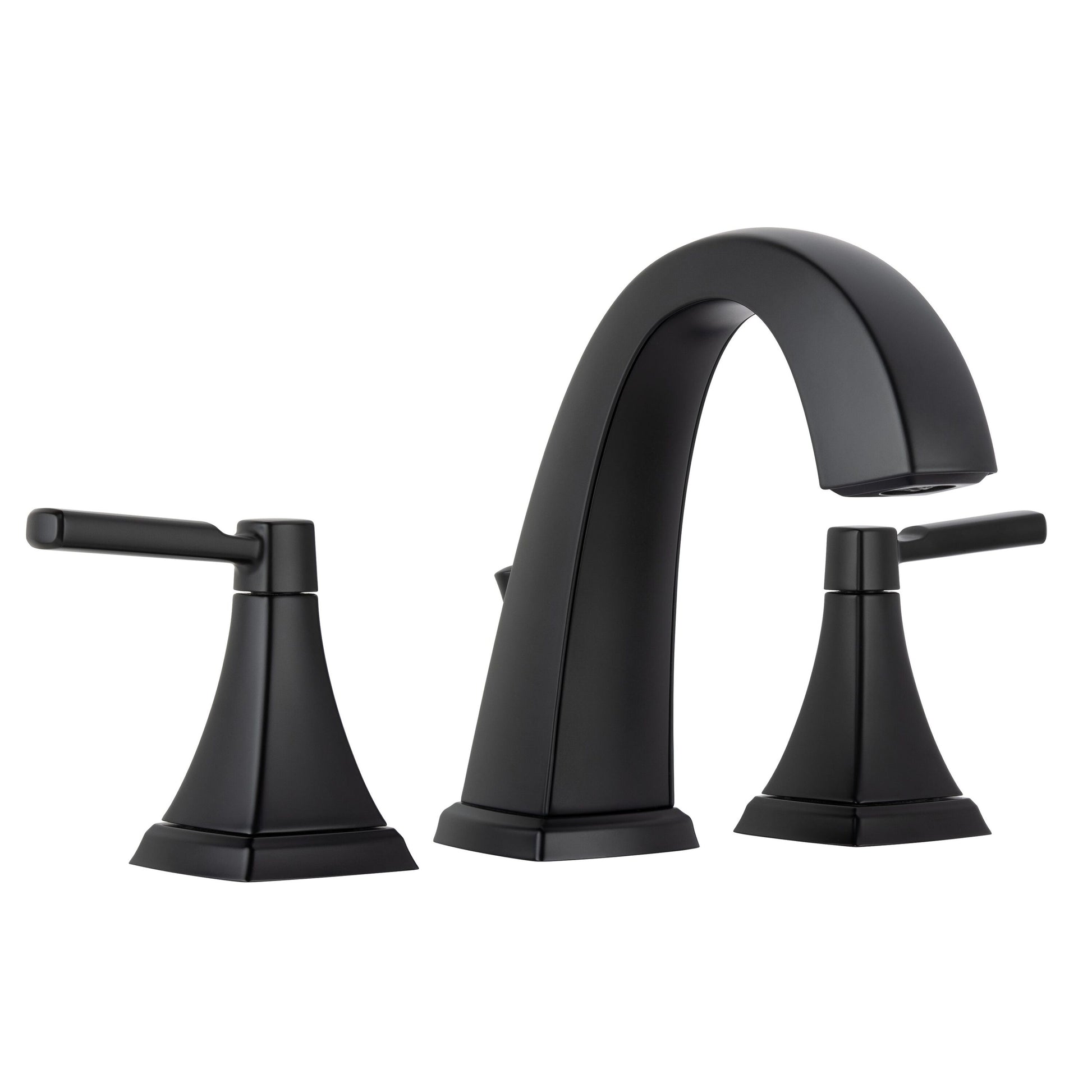 Miseno Elysa Flat Black Widespread 2-handle WaterSense Mid-arc Residential Handle Bathroom Sink Faucet with Drain