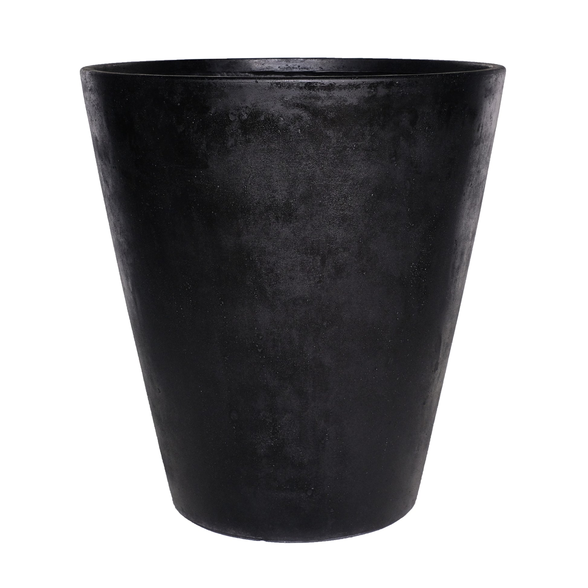 MPG Planters Round 25-in W x 25-in L Black Stone Outdoor Planter