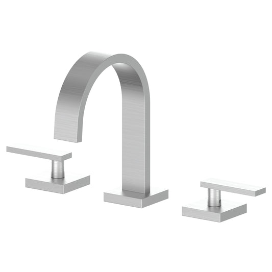 ZLINE KITCHEN & BATH Alpine Brushed Nickel Widespread 2-handle Low-arc Residential Handle Bathroom Sink Faucet with Drain