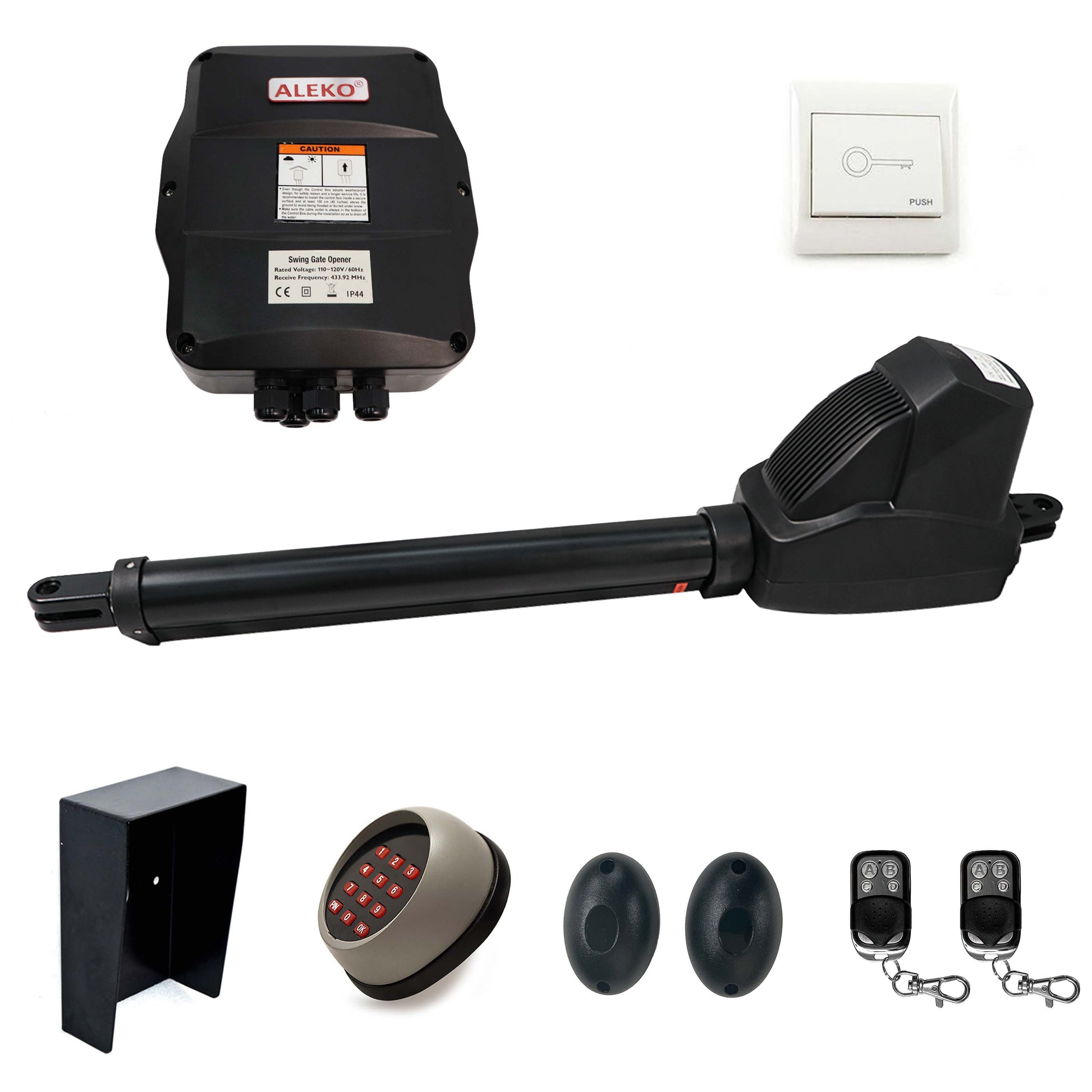 ALEKO 10-Feet Single swing Universal Electric Driveway Gate Opener Kit (Solar Compatible)