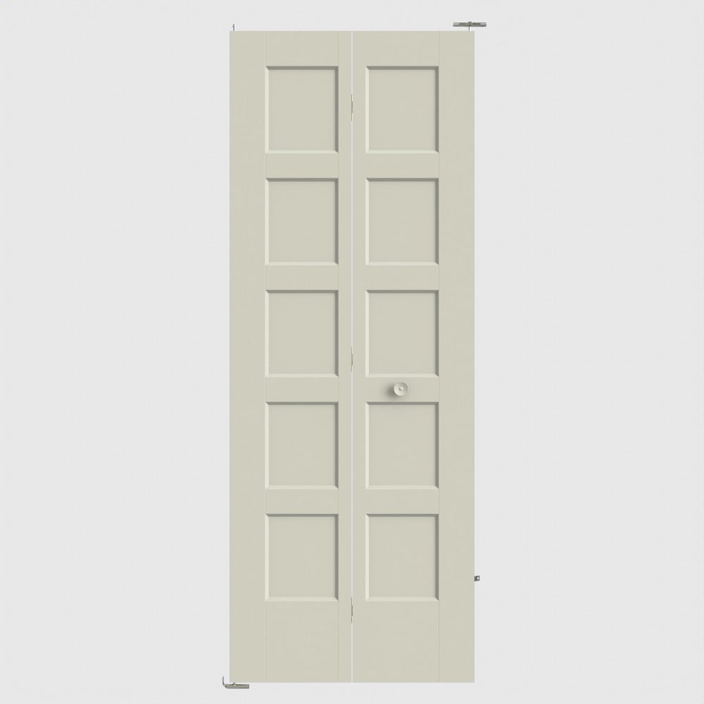 Masonite Bayshore 36-in x 80-in Moonglow 5-panel Smooth Hollow core Primed Molded composite Closet Bifold Door ( Hardware Included )