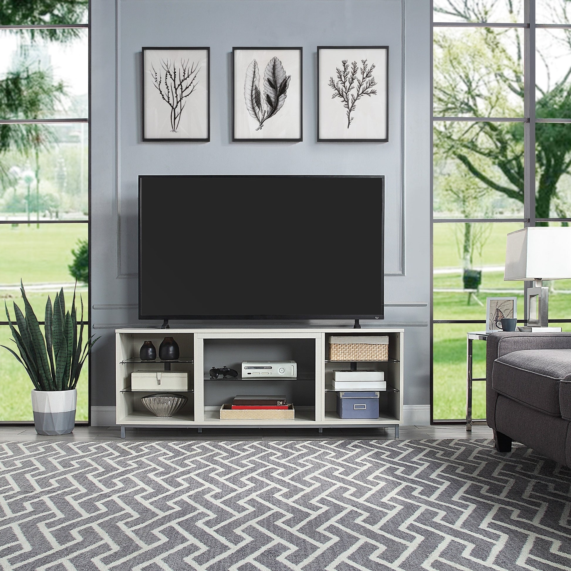 Manhattan Comfort Modern/Contemporary Beige 60-in W TV stand ( Accommodates TVs up to 60-in )