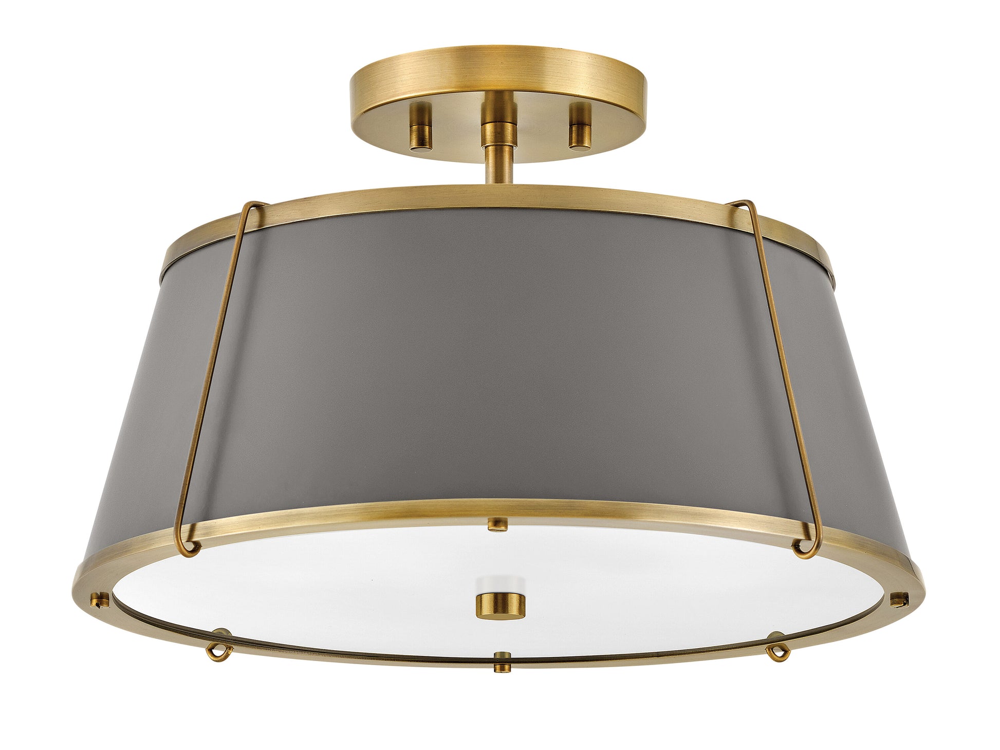 Hinkley Clarke 2 -Light 15-in Gloss Brass Semi Flush Mount Light