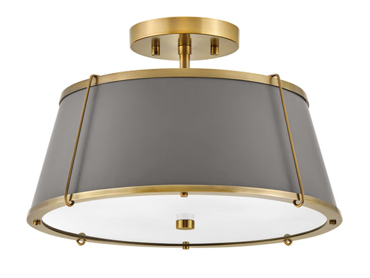 Hinkley Clarke 2 -Light 15-in Gloss Brass Semi Flush Mount Light