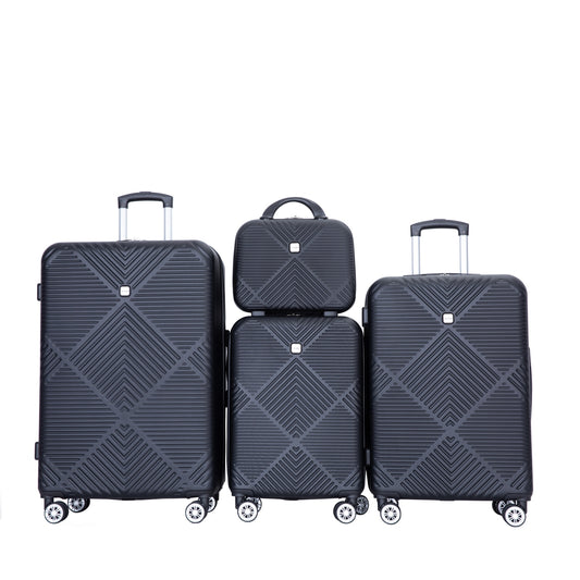 Flynama 18'' x 11'' x 29'' Black Plastic Hardshell Suitcase set