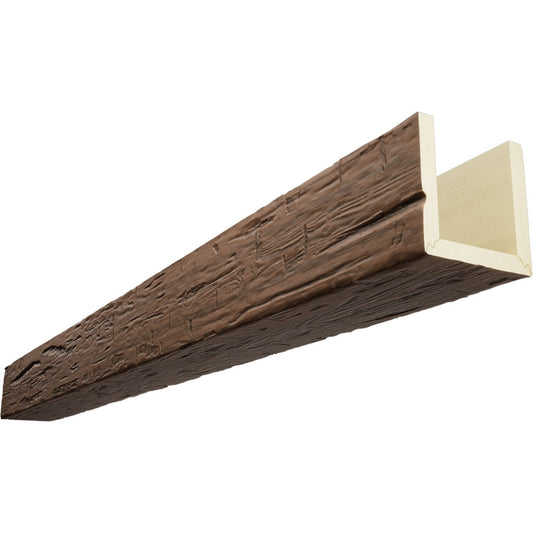 Ekena Millwork Hand Hewn 1-in x 6-in x 8-ft Aged Finished Polyurethane U-Shaped Decorative Beam