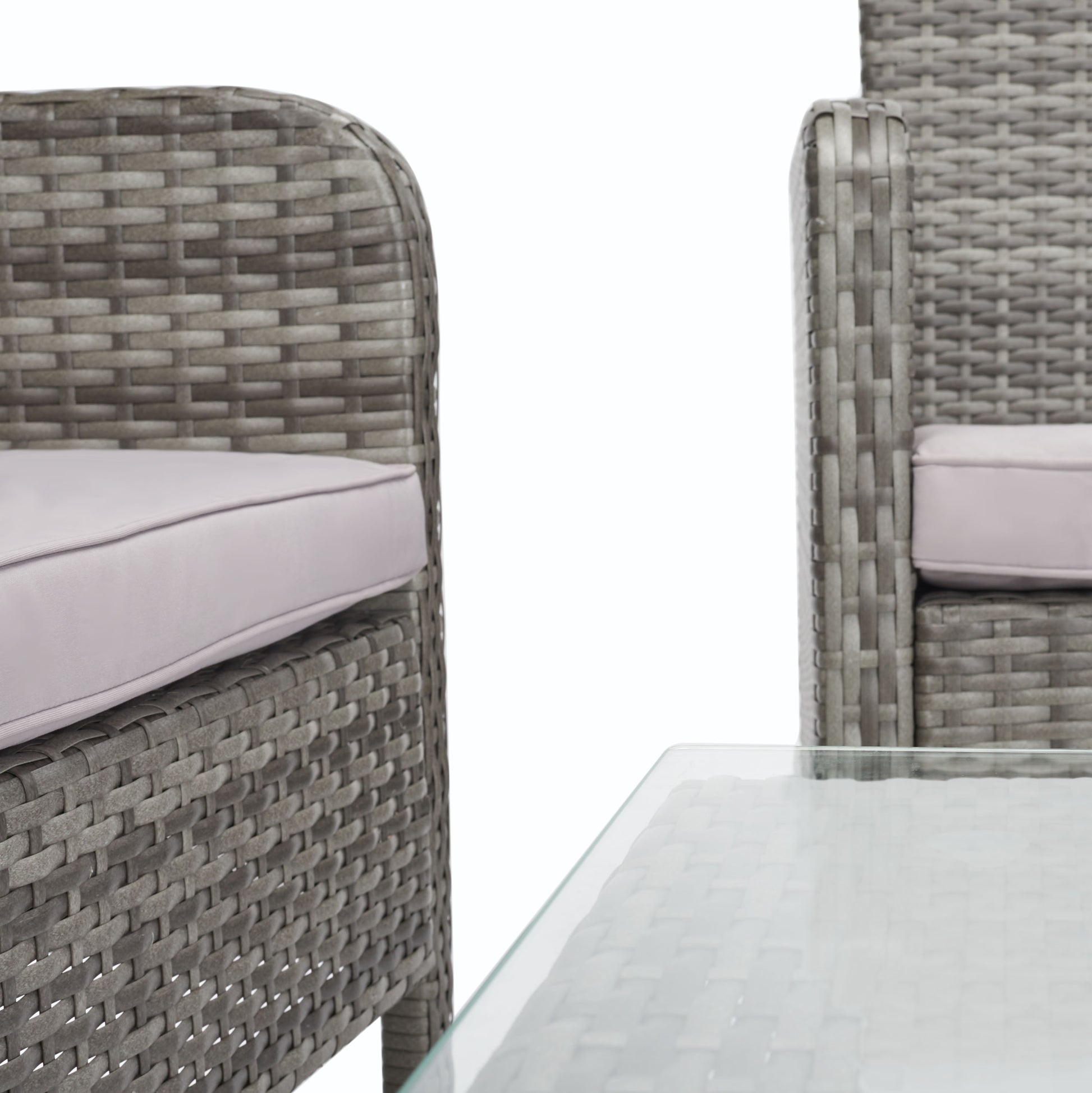 Safavieh Aboka 4 -Piece Wicker Patio Conversation Set with Gray SAFAVIEH Cushions