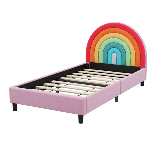 Flynama Twin Colorful Bed Frame with Headboard