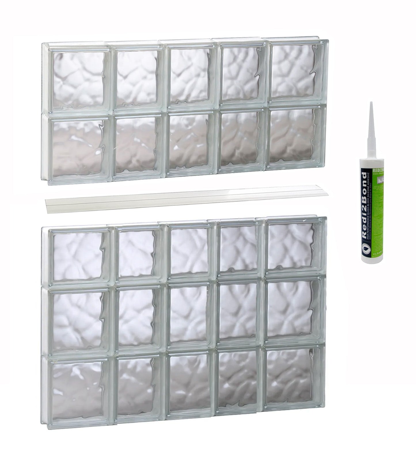 REDI2SET Wavy Glass Frameless Replacement Glass Block Window