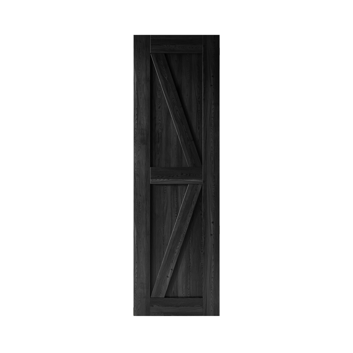 HOMACER 20-in x 84-in Black Prefinished K-frame Pine Wood Solid core Single Barn Door (Hardware Not Included)