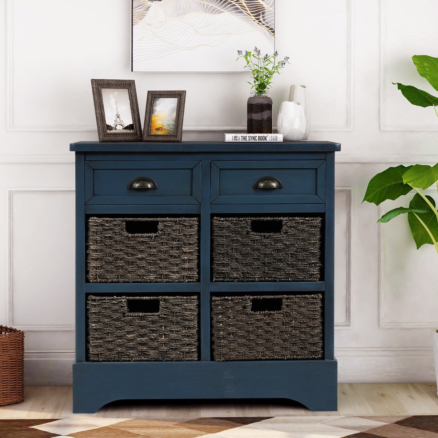 JIMSMAISON 28-in W Antique Navy Accent Cabinet