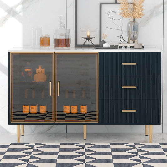 JIMSMAISON Contemporary/Modern Navy Blue Sideboard