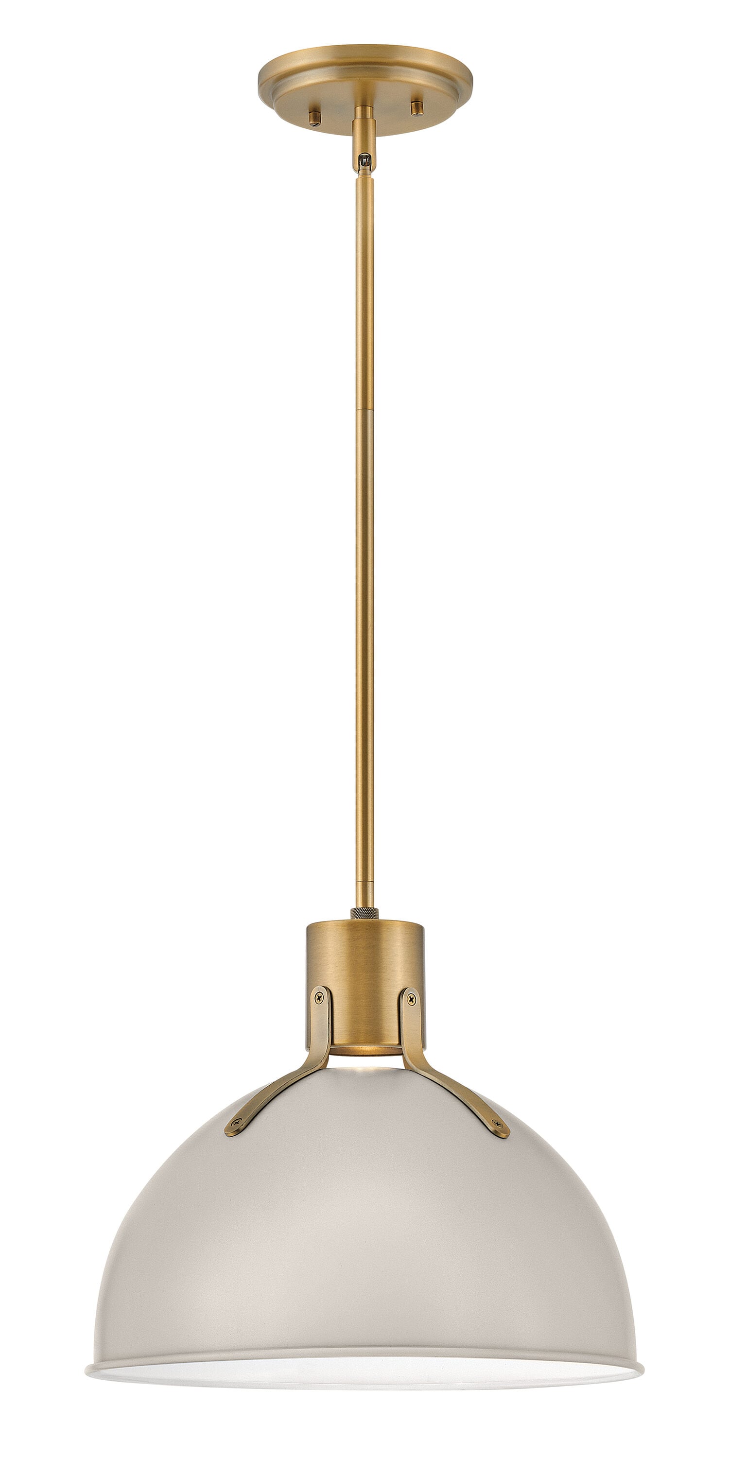 Hinkley Argo 1 -Light Lacquered Brass Modern/contemporary Metal Dome Medium Indoor Hanging Pendant Light