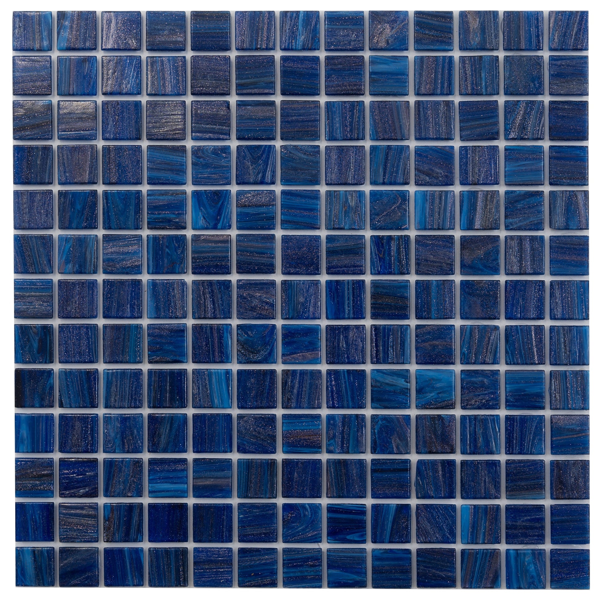 Apollo Tile Celestial Egyptian Blue 12-in x 12-in Glossy Glass Mosaic Floor and Wall Tile ( 20.0-sq ft Carton )