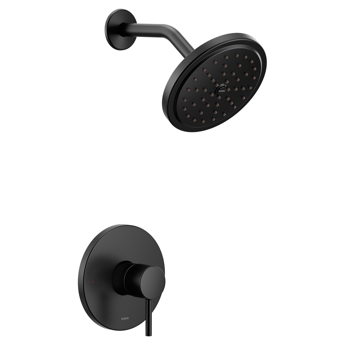 Moen Matte Black 1-handle 7-in Round Bathtub and shower Faucet No (not included) (Single Function)