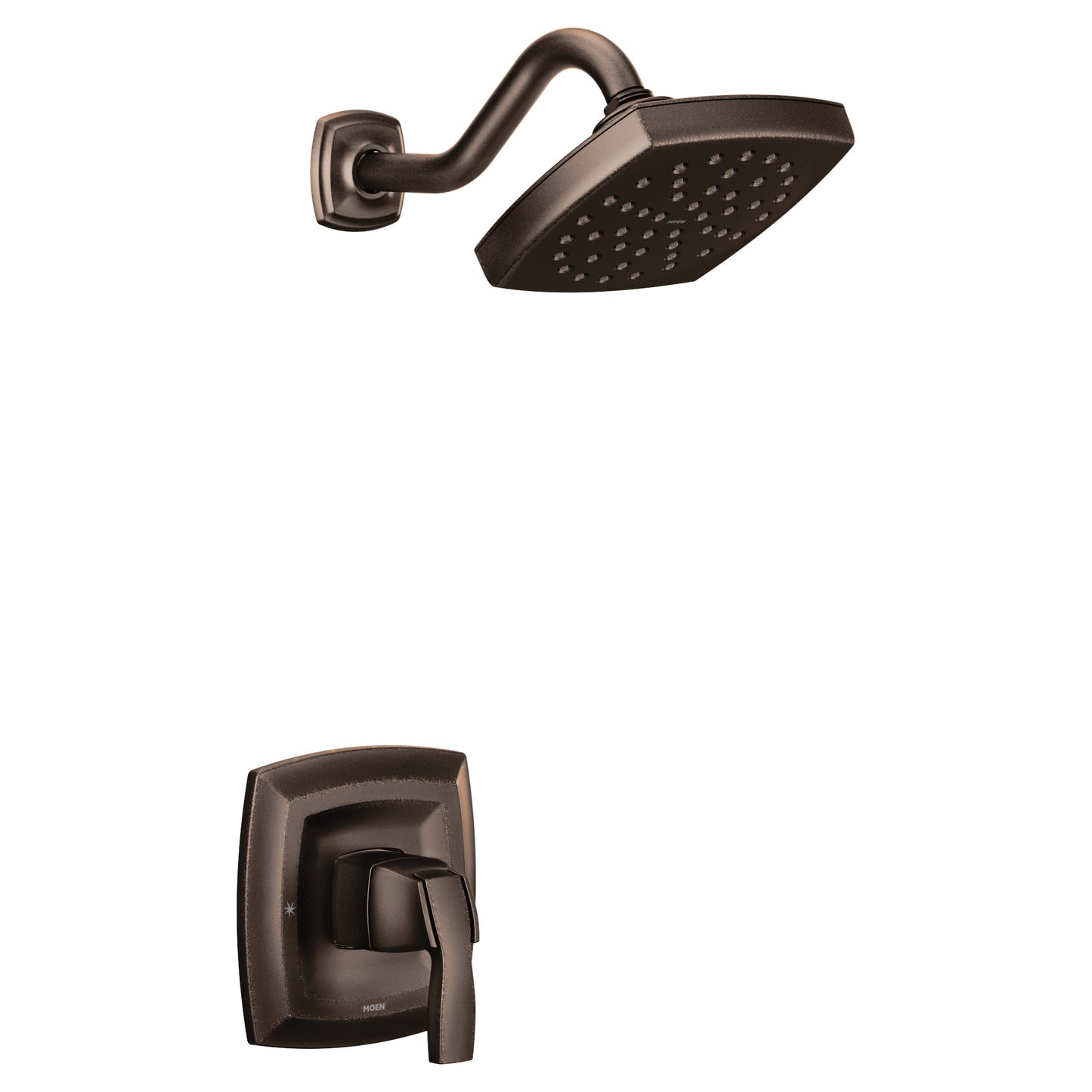 Moen Oil Rubbed Bronze 1-handle 6-in Square Bathtub and shower Faucet No (not included) (Single Function)