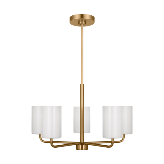 Generation Lighting Rhett 5 -Light Satin Bronze Modern/contemporary For Use in Dining Rooms, Foyers, Living Rooms Chandelier